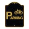 Signmission Bicycle Parking With Graphic, Black & Gold Aluminum Architectural Sign, 18" x 24", BG-1824-24325 A-DES-BG-1824-24325 - alternate 1